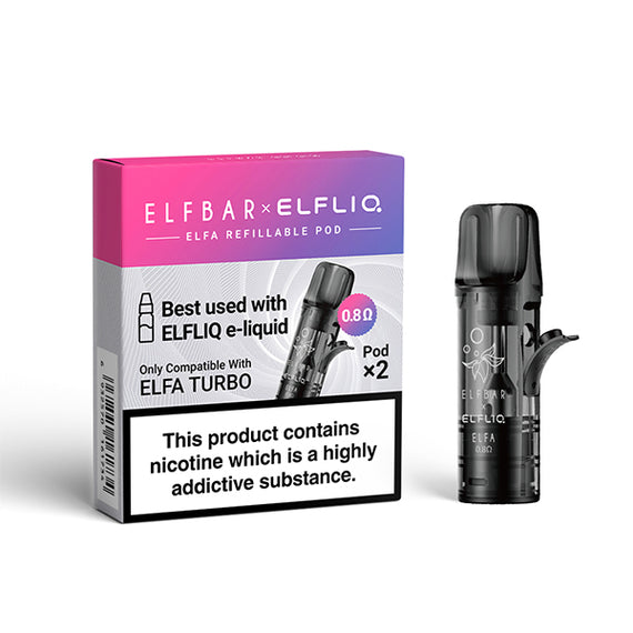 ELFLIQ ELFA TURBO REFILLABLE EMPTY POD 2PK 0.8ohm (10) Main image