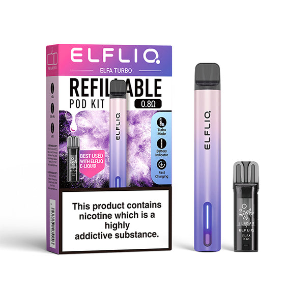 ELFLIQ ELFA TURBO POD KIT AURORA PURPLE (10) Main image