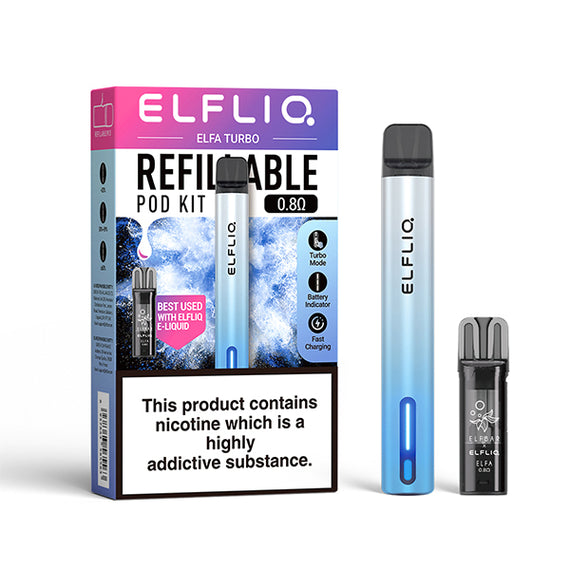 ELFLIQ ELFA TURBO POD KIT AURORA CYAN (10) Main image