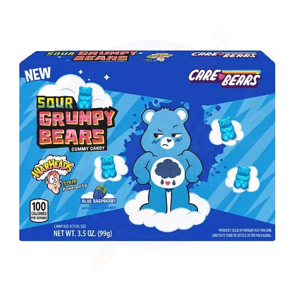 Warheads Sour Grumpy Bears (Blue Raspberry) Theatre Box 99g x12 Pack Main image