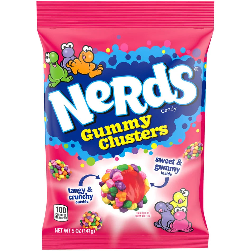 Nerds Gummy Cluster Rainbow Peg Bag 141g