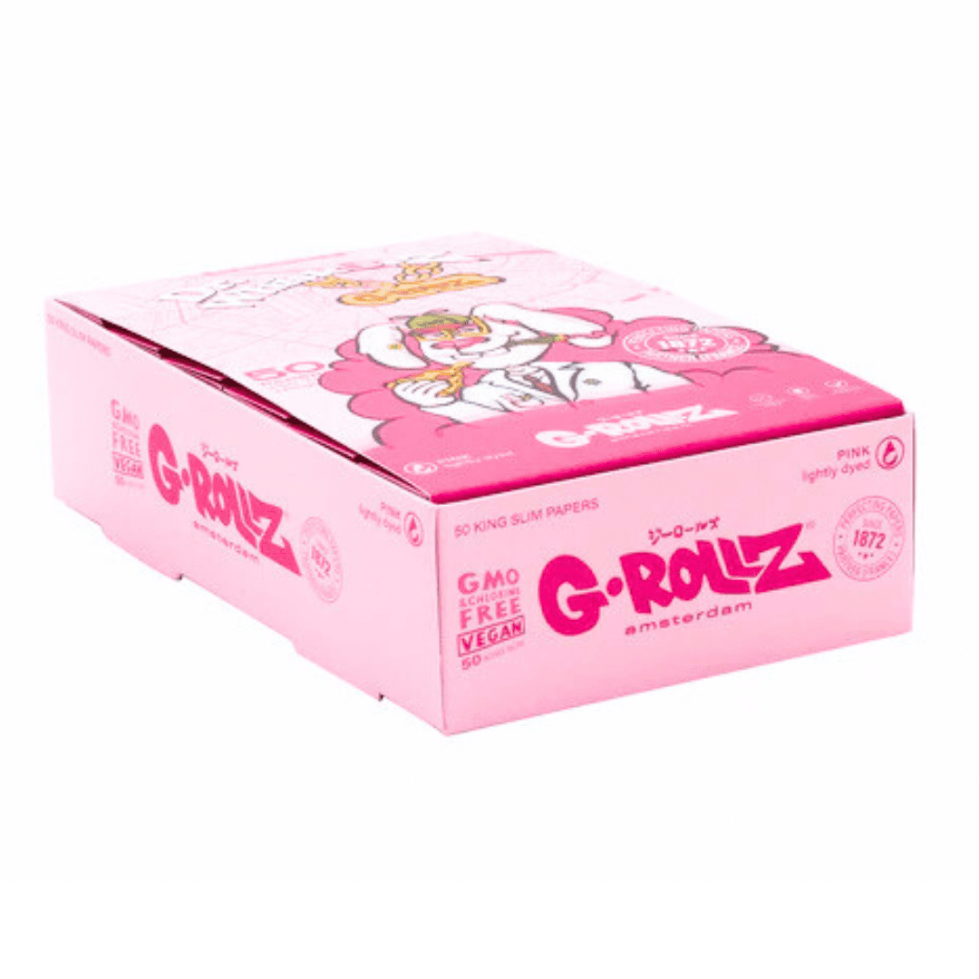 G-Rollz Cheech & Dr. Whisk3rz Pink KS Slim Papers & Tips 50 Pack