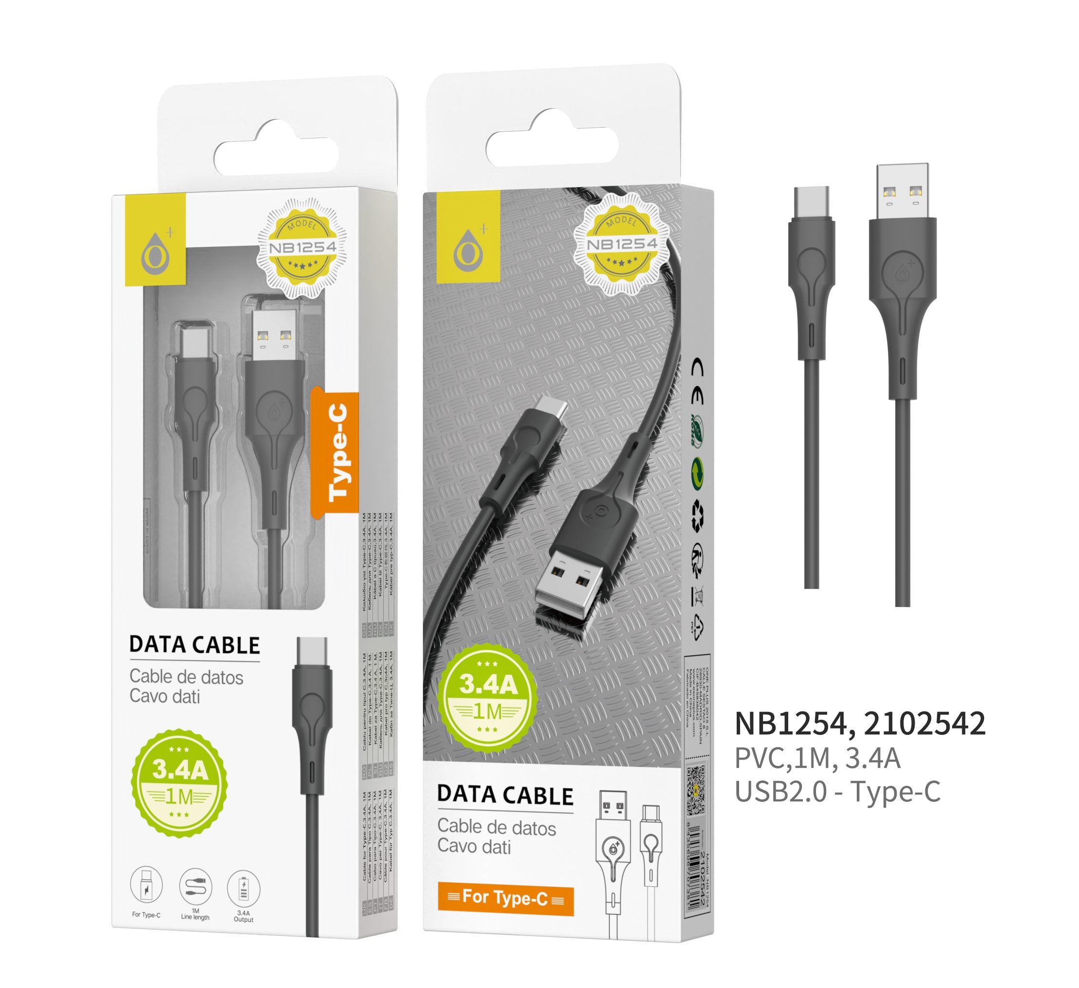 NB1254 Data Cable For Type-C 3.4A 1M Main image