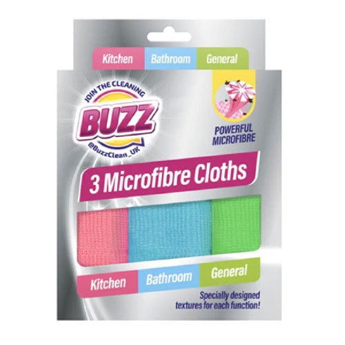 BUZZ MICROFIBRE CLOTH WITH GERM SHIELD 3 PACK Main image