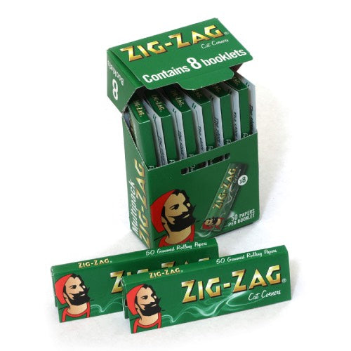 ZIG ZAG GREEN MULTI PACK PAPERS 8s