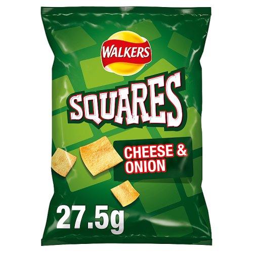 WALKERS SQUARES CHEESE & ONION 27.5g Main image