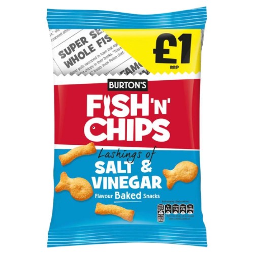BURTON FISH N CHIPS SALT & VINEGAR SHARE BAG £1 125g Main image
