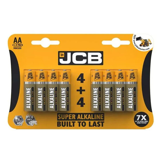JCB AA SUPER ALKALINE BATTERIES - PACK OF 4+4 (12) Main image