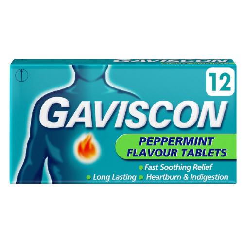 GAVISCON PEPPERMINT TABLETS 12s Main image