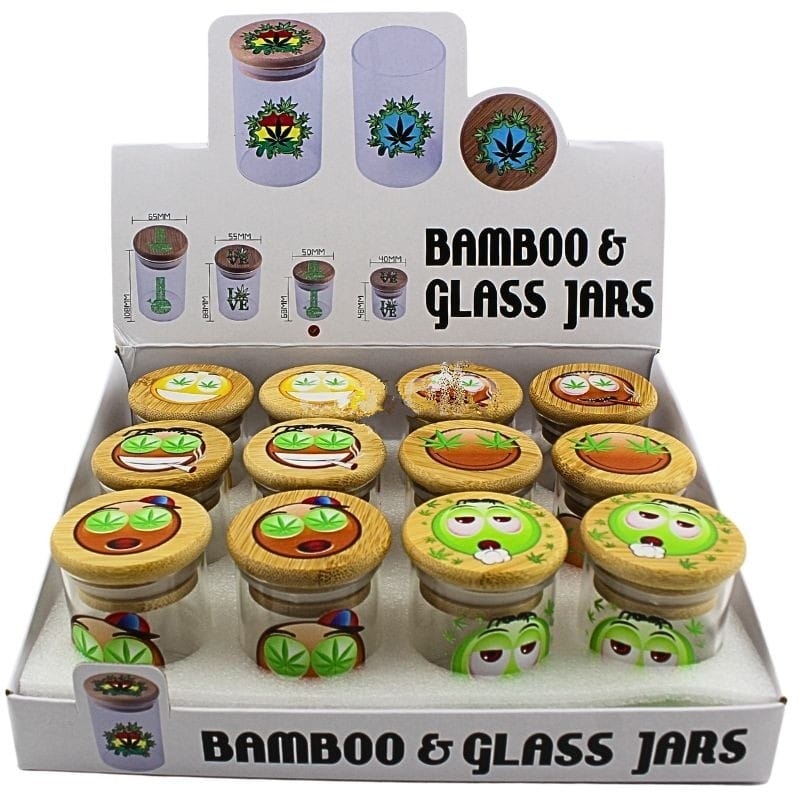 Clear Bamboo & Glass Jars (50mm x 68mm) Main image