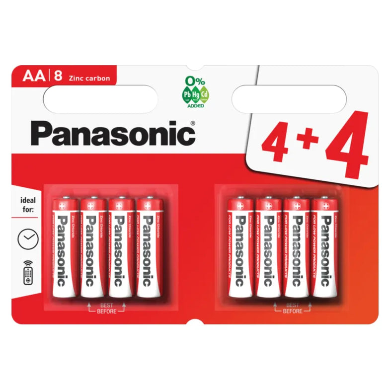 PANASONIC AA ZINC RED - 4+4 PACK (20) Main image