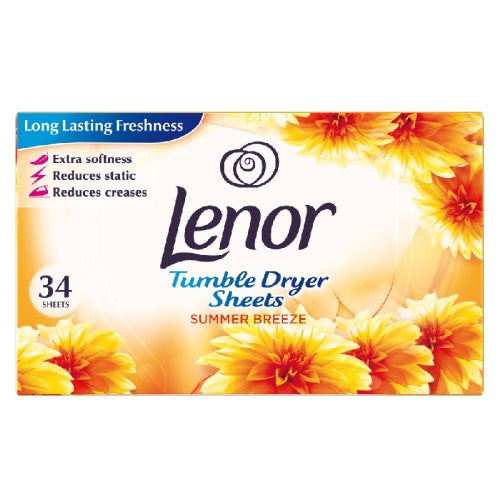 LENOR TUMBLE DRYER SHEETS SUMMER BREEZE 6s