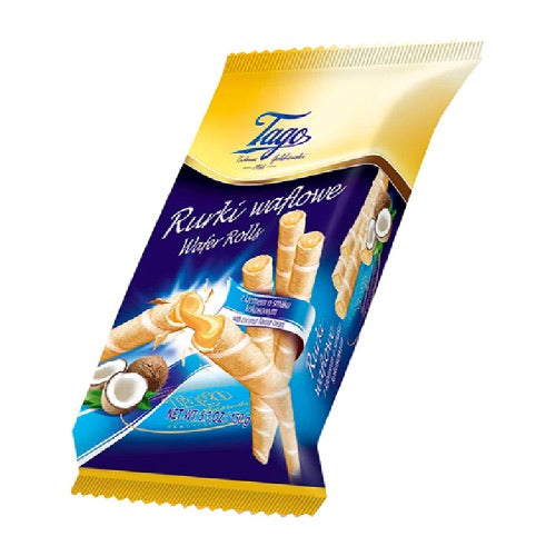 TAGO COCONUT WAFER ROLLS 150G Main image