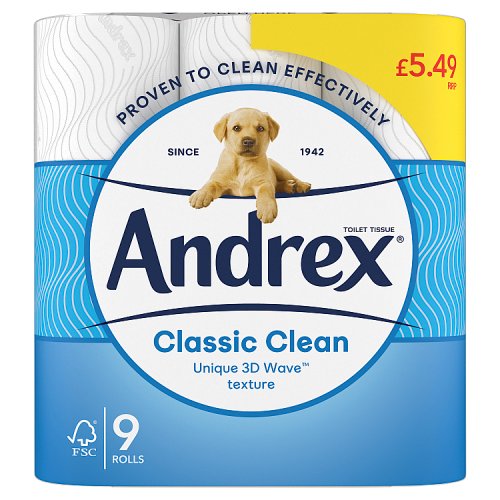ANDREX COMPLETE CLEAN TOLIET ROLL 9roll