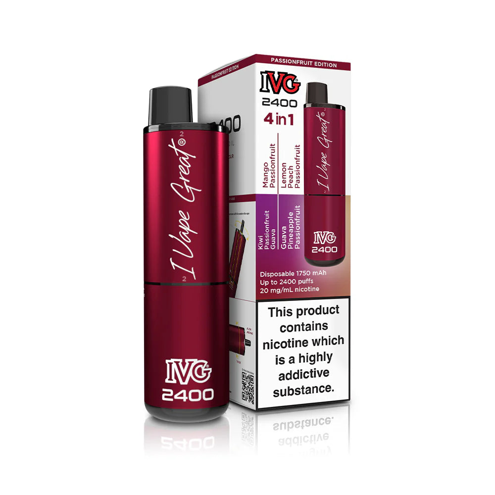 IVG 2400 4in1 Vape 5 Pack - Passionfruit Edition