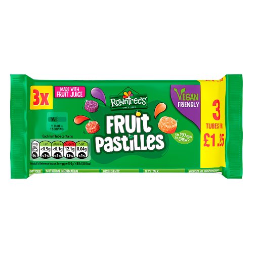 ROWNTREE FRUIT PASTILLES VEGAN [3 PACK] 3X41g