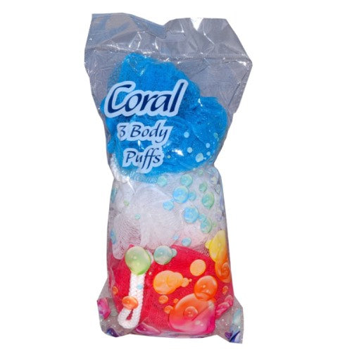 CORAL 3PACK BODY PUFFS 10s