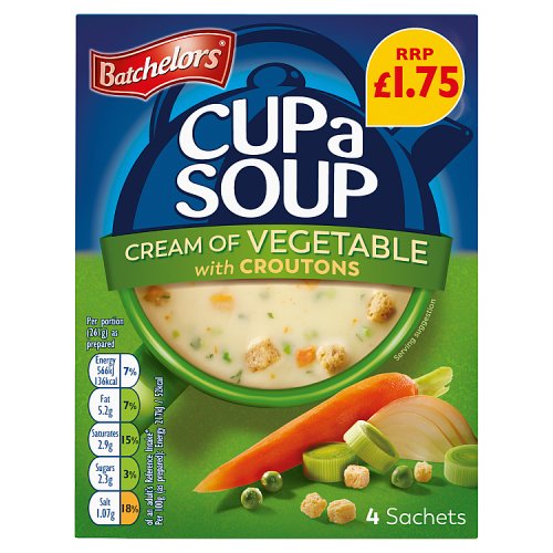 BATCHELORS CUP A SOUP CREAM OF VEGETABLE £1.75 122g