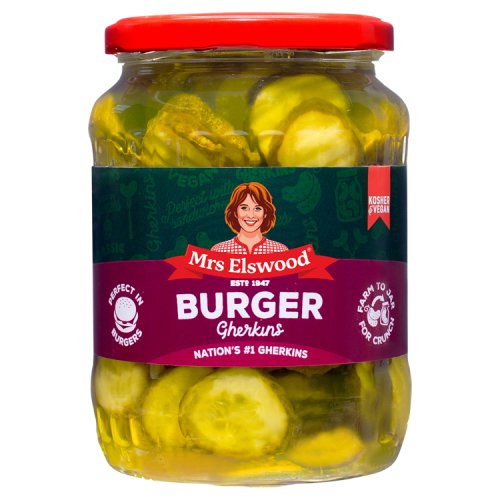 MRS ELSWOOD BURGER GHERKINS 670g