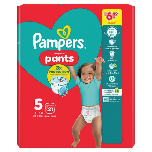 PAMPERS BABY DRY PANTS SIZE 5 21s