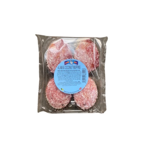 BAKER BOYS JAM & COCONUT MUFFINS 4PACK Main image