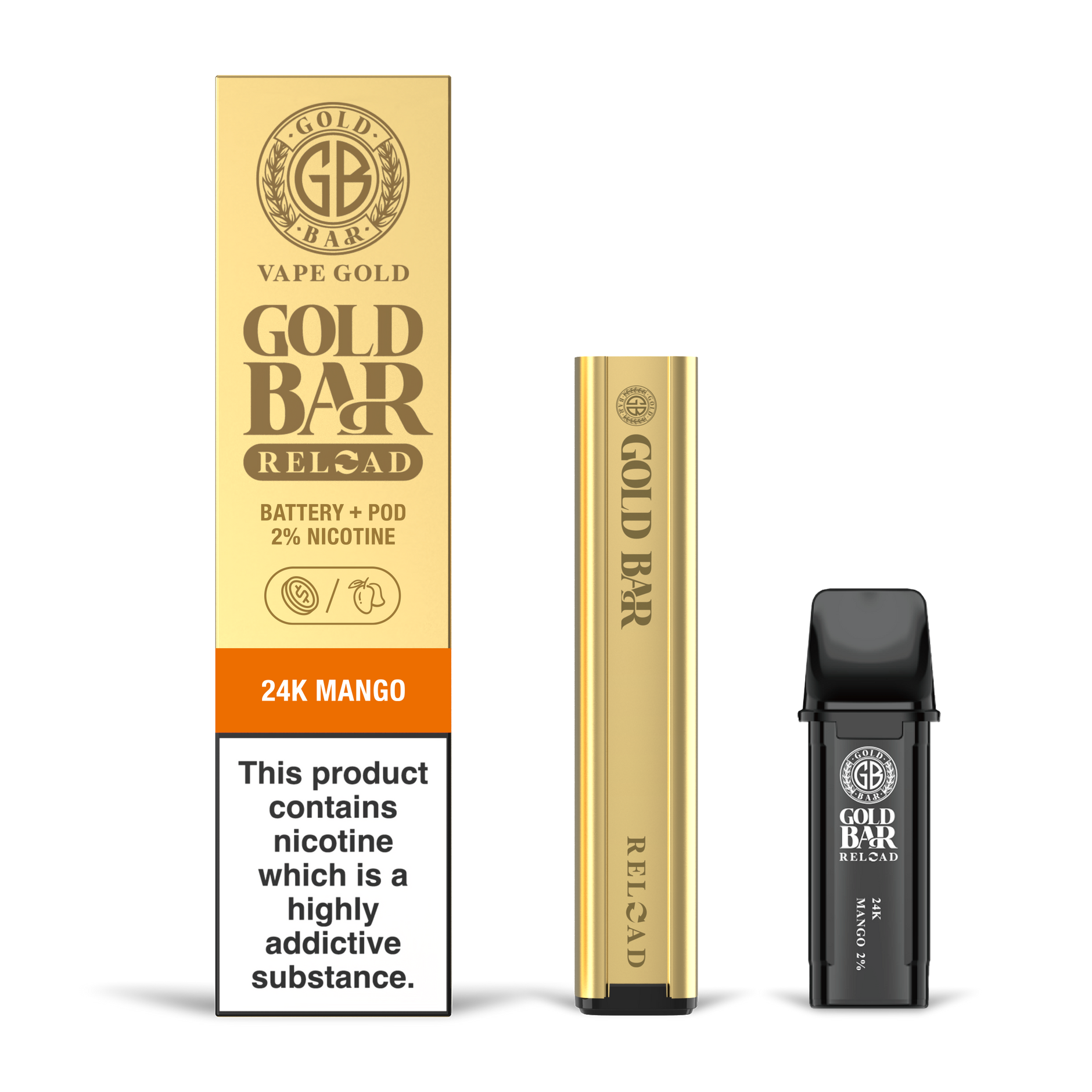GOLD BAR RELOAD BATTERY + POD 24K MANGO (10) Main image