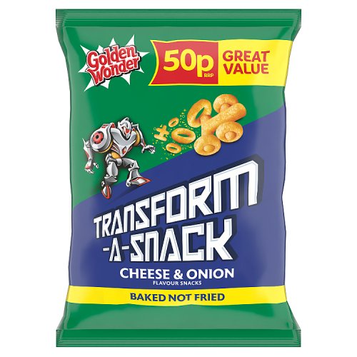 GOLDEN WONDER TRANSFORM A SNACK CHEESE & ONION 50P 27g