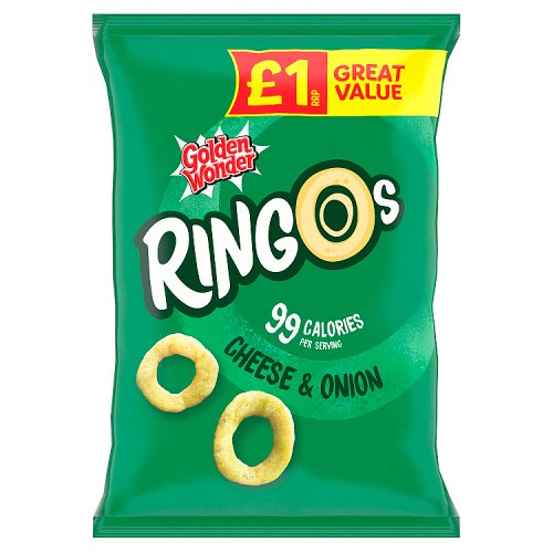 GOLDEN WONDER RINGOS CHEESE & ONION £1 40g