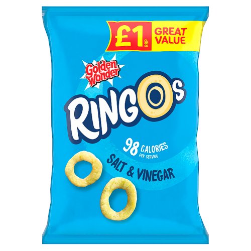 GOLDEN WONDER RINGOS SALT & VINEGAR £1 40g Main image