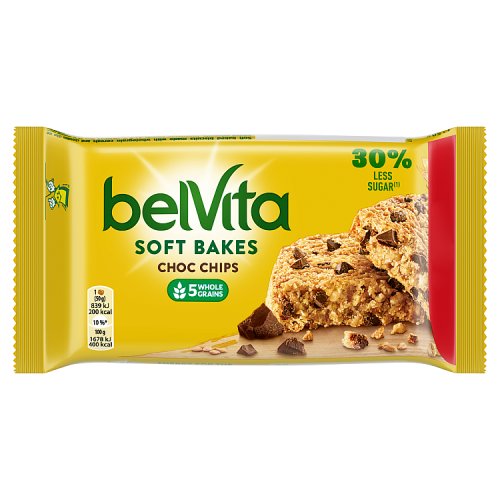 BELVITA BREAKFAST BISCUITS SOFTBAKES CHOC CHIP 69P 50g
