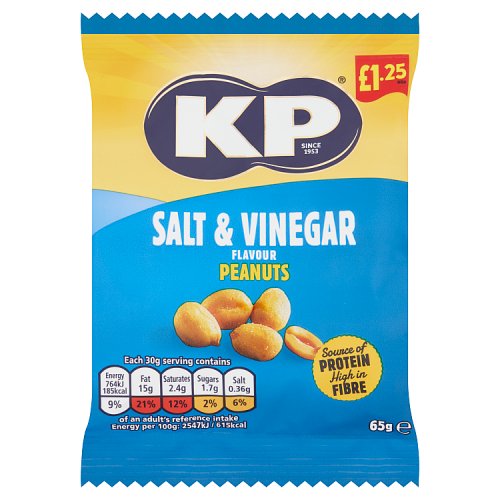 KP SALT & VINEGAR PEANUTS £1.25 65g Main image