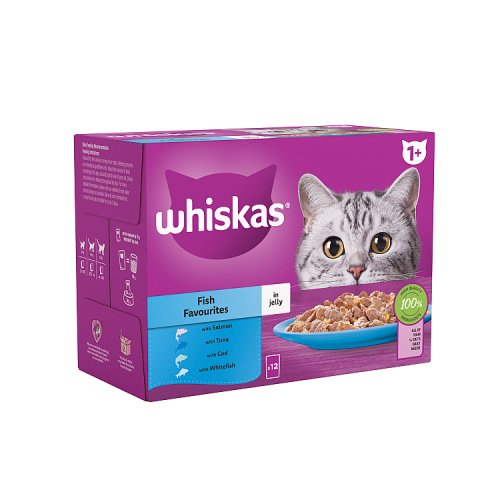 WHISKAS 1 FISH FAVOURITES IN JELLY 12 PACK 85g Main image