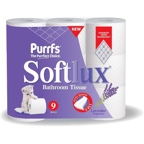 PURFFS SOFTLUX 3PLY LAVENDER 9roll