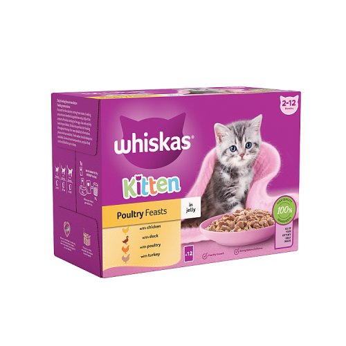 WHISKAS 2-12 MONTHS POULTRY FEASTS IN JELLY 85G Main image