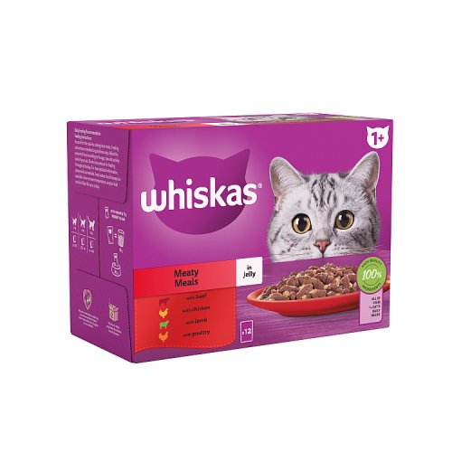 WHISKAS 1 MEATY MEALS MIX CIJ [12 PACK] 85g Main image