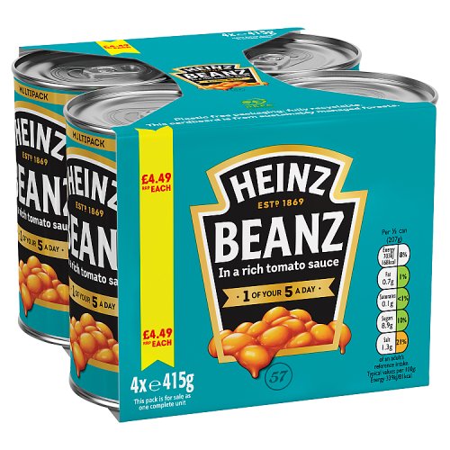 HEINZ BAKED BEANS £4.49 [4 PACK] 415g