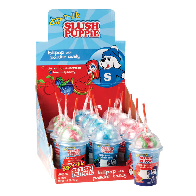 Slush Puppie Dip-N-Lik Lollipop With Candy Powder 47g 12 Pack