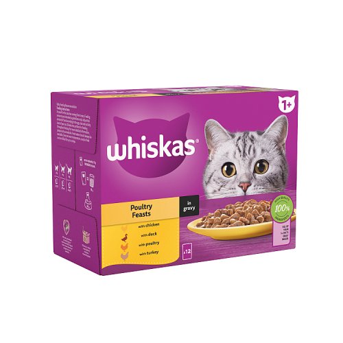 WHISKAS 1 POULTRY FEASTS IN GRAVY 12 PACK 85g Main image