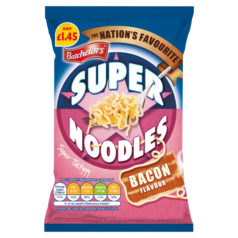 BATCHELORS SUPER NOODLES BACON £1.45 90g