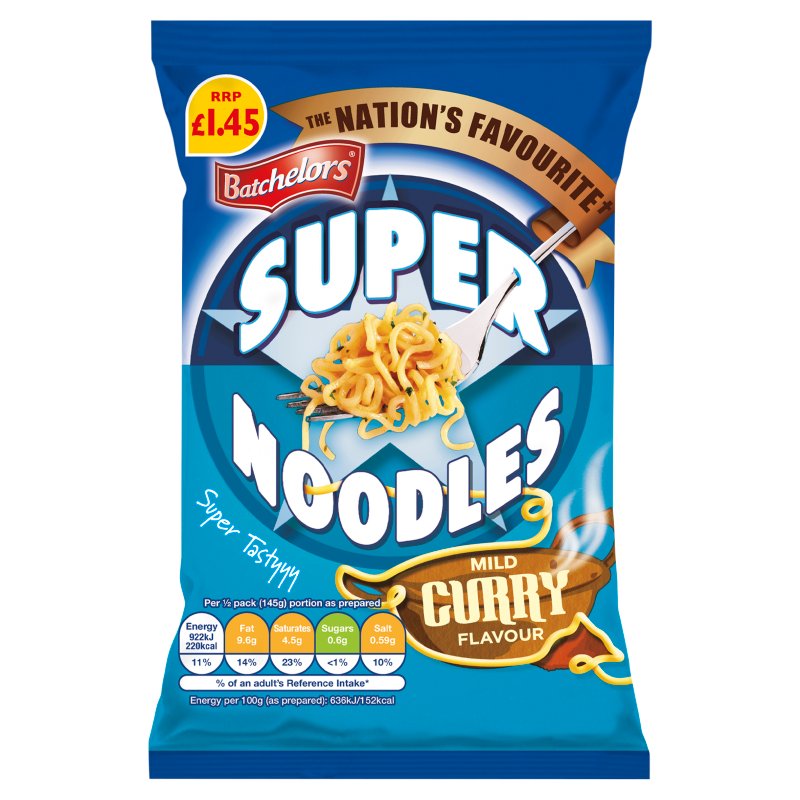 BATCHELORS SUPER NOODLES MILD CURRY £1.45 90g