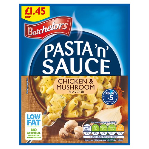 BATCHELORS PASTA N SAUCE CHICKEN & MUSHROOM £1.45 99g
