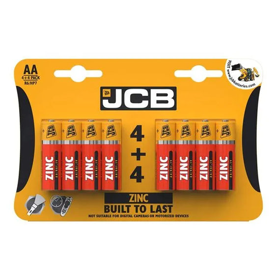 JCB AA ZINC BATTERIES - PACK OF 4+4 (12) Main image