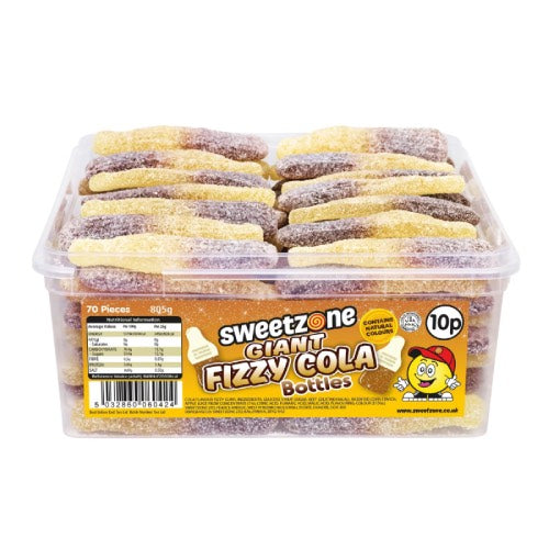 SWEETZONE FIZZY COLA BOTTLES 10P 805g
