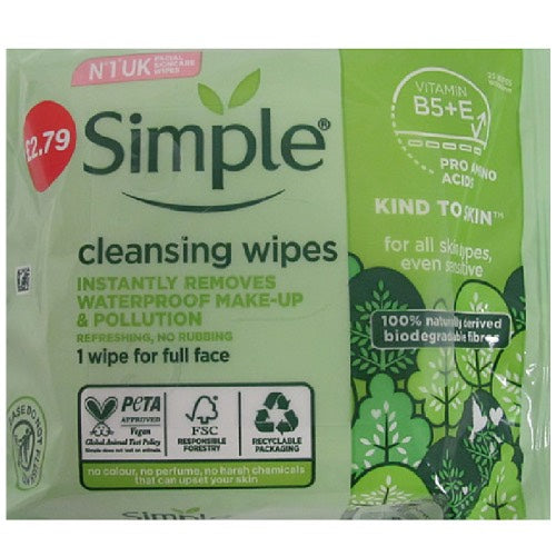 SIMPLE WIPES BIODEGRADABLE 25s