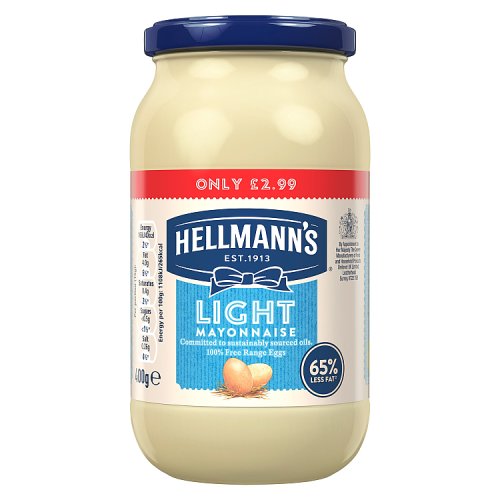 HELLMANNS LIGHT MAYONNAISE £2.99 400g