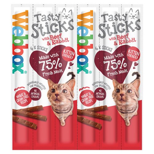 WEBBOX CAT TASTY BEEF & RABBIT6 STICKS 30G Main image