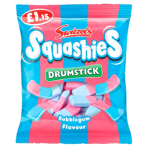 SWIZZELS SQUASHIES DRUMSTICK BUBBLEGUM £1.15 120g Main image