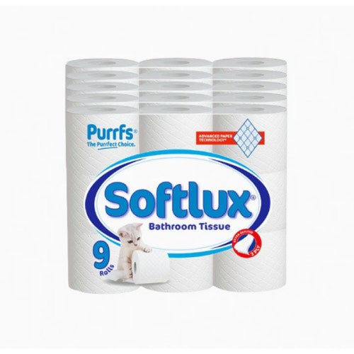 PURFFS SOFTLUX 3PLY WHITE 9ROLL