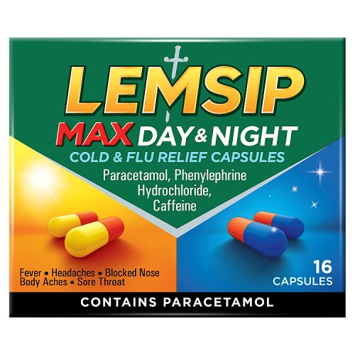 LEMSIP MAX DAY & NIGHTS CAPSULES 16s Main image