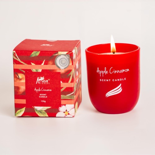 PAN AROMA STRAIGHT EDGE APPLE & CINNAMON CANDLE 12s